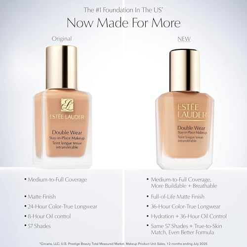 Est?e Lauder Double Wear Stay-in-Place Foundation Makeup | Long-Wear Matte Foundation, 1 Fl Oz