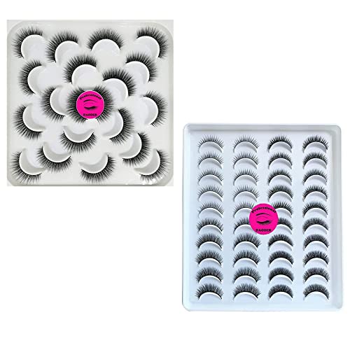 DAODER Lashes False Eyelashes Natural Short Thick Volume Simple Small Eye Lashes Pack Faux Mink Lashes Light 30 Pairs