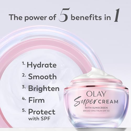 Olay Super Skin Care Day Bundle with Super Cream with Sunscreen SPF 30 (1.7 oz), Super Day Serum (1.0 oz), Vitamin C Cleansing Melts (12 ct)