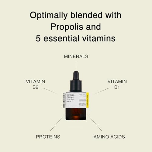 TOUN28 Propolis Vitamin C B3 B5 B6 Serum 1.01 fl.oz / 30ml | Nutrient Face Serum for Dry and Tired Skin | With Propolis and Pure Vitamin C | Allergen-free and Cruelty-free
