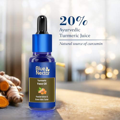 Blue Nectar Turmeric Face Oil - Ayurvedic Nourishing Serum with 16 Herbs