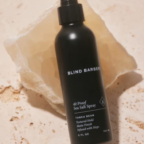 Blind Barber 40?Proof Sea Salt Spray for Men - ?Salt Water Hair Spray for Volume & Texture - Water-Based Matte Finish with Light-Medium Hold - Enhances Beach Waves & Body - Tonka Bean Scent (5? Fl oz)