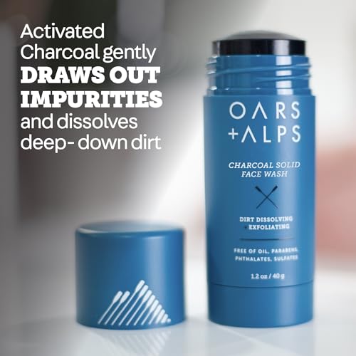 Oars + Alps Charcoal Exfoliating Face Wash Stick 1.4oz 2-Pack Travel Friendly