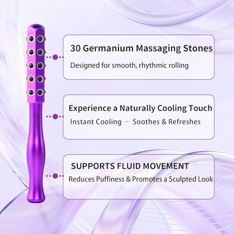 Germanium Beauty Sculptor Roller, 30 Germanium Massage Nodes for Facial Massager & Glow, Face Sculptor Wand, Uplift Facial Massaging Beauty Tool, Portable Cooling & Sculpting