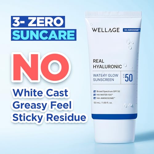 HYALURONIC Water Glow Sunscreen SPF50 - 1.69 Fl Oz Pack of 2