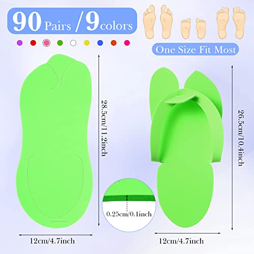 JaGely 90 Pairs Disposable Pedicure Slippers Flip Flops Bulk - Colorful