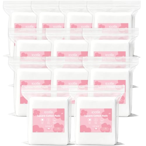 ICOTLE 360 Count Large 3.5x4.3in 100% Cotton Dry Wipes – Ultra Soft & Absorbent, Diaper Change
