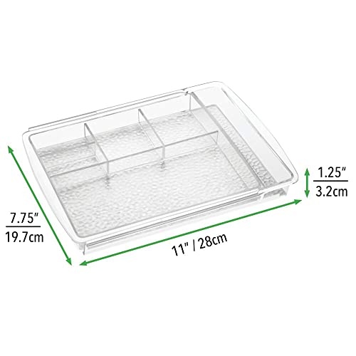 mDesign 2-Pack Expandable Clear Makeup Organizer for Bathroom & Vanity Drawers
