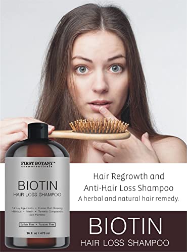 First Botany Hair Regrowth Shampoo with DHT Blockers - 16 fl oz Pack of 2 - Men & Women