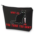 WZMPA Murderous Cat With Knife Cosmetic Bag Murderous Cat Fans Gift What Do You Think You Saw Cat Makeup Bag Murderous Cat Merchandise (THINK YOU SAW)