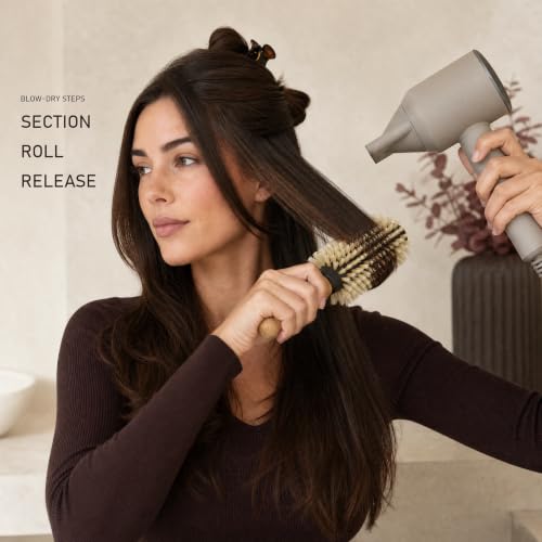 Boar Bristle Round Hair Brush for Fine Thin Hair 2.75 Inch Styling