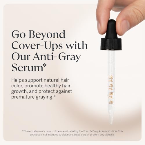 Anti Gray Hair Serum for Men and Women with Vitamin B3 B6 & Peptide Support - 2 oz Leave-In Hair Treatment