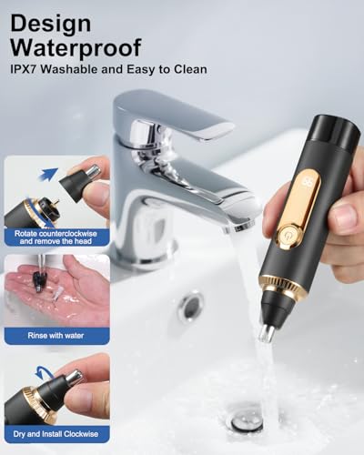 Nose Ear Face Hair Trimmer for Men and Women Waterproof USB Rechargeable