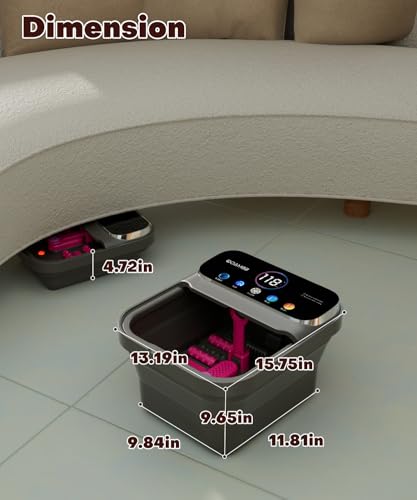 OOAMBB Collapsible Foot Spa Bath with Heat, Bubble & Timer – Remote