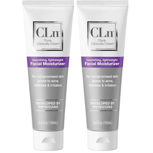 CLn¢ç Facial Moisturizer - Soothes & Calms Skin, Helps Reduce Appearance of Redness, Locks in Moisture without Clogging Pores, Dermatologist & Clinically Tested, 3.4 oz. (Pack of 2)