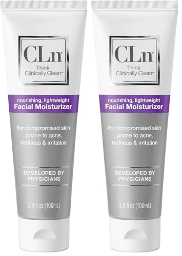 CLn Facial Moisturizer 3.4 Fl Oz Pack of 2 - Soothes & Calms Skin, Reduces Redness