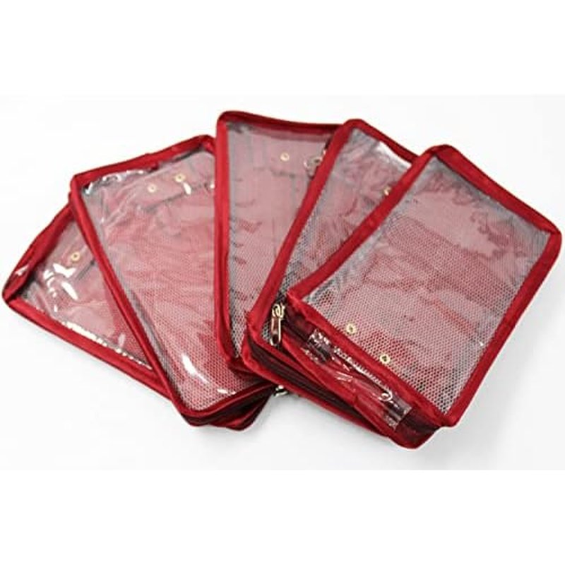 atorakushon Combo Satin Makeup Pouches Vanity Jewellery Traveling Organizer Storage Box Cosmetic carry it along anywhere easily For Women Maroon