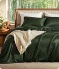 Bedsure Organic Bamboo Viscose Duvet Cover Set King Olive Green No Comforter