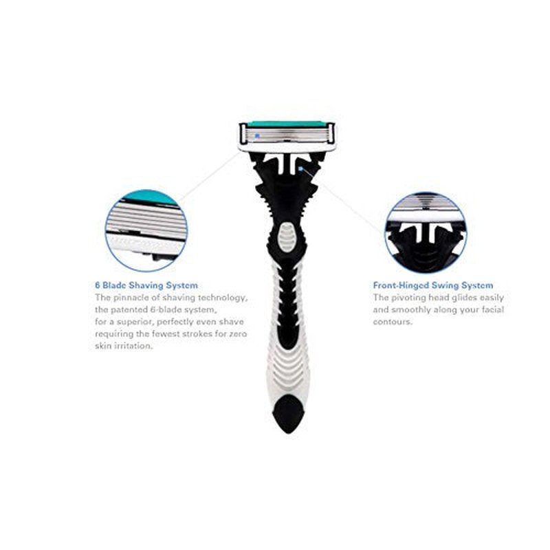 Dorco Pace 6 Six-Blade Disposable Men's Razor 2pack (6-Count)