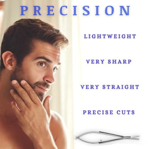 Professional Surgical Steel Cosmetic Scissors - Round Tip Grooming Shears & Zippered Case
