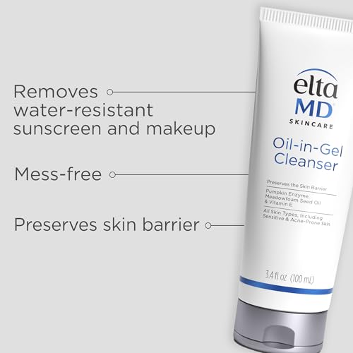 Oil-In-Gel Face Cleanser for Sensitive Skin - Makeup & Sunscreen Remover, 3.4 oz