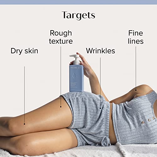Medix 5.5 Glycolic Acid Body Wash + Collagen + Peptides Firming Body Cream + 20% Vitamin F Anti-Aging Booster Serum Set
