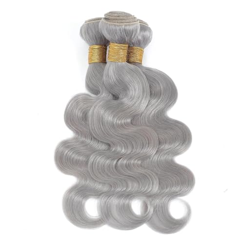 Grey Body Wave Hair Bundles - 3 Pack 12 14 16 Inch 300g - Unprocessed Virgin Brazilian Human Hair - Variation of THIS listing