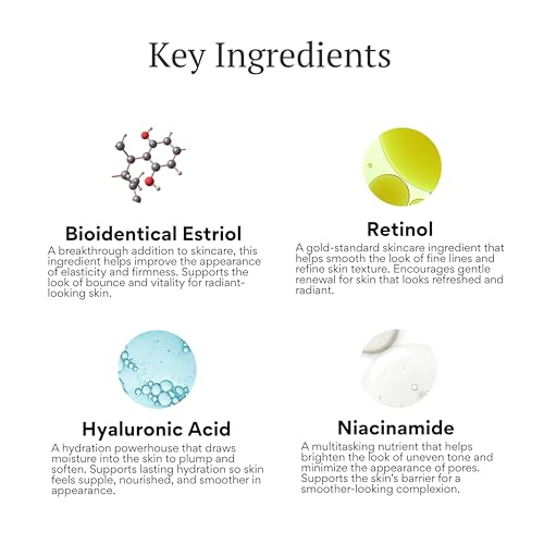 BIOBeauty Renew Night Cream ? Bioidentical E3 .3% Advanced PM Face Cream with Retinol, Bakuchiol, Hyaluronic Acid & Niacinamide ? Smooths, Firms & Hydrates Overnight for Youthful Radiance (1oz)