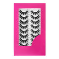 8Pair 3D False Eyelashes Fluffy Natural Look PACK Volume Fluffy Natural Faux Mink Lashes(3D999 DRAK PINK)