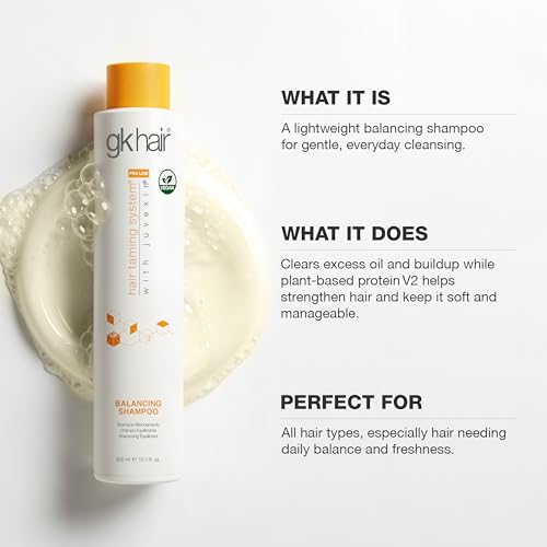 GK HAIR Balancing Shampoo with Keratin & Argan Oil - 10.1 Fl Oz for Oily & Dry Scalp