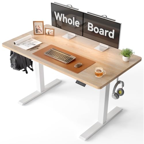 CubiCubi 48-Inch Maple Electric Standing Desk, One-Piece Adjustable Office Desk