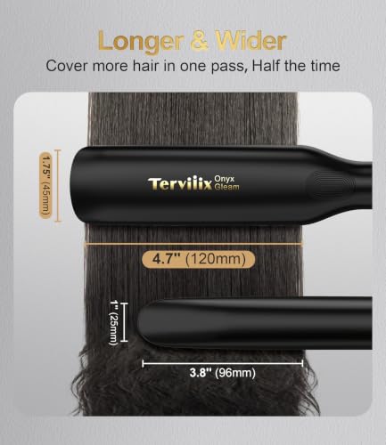 Terviiix 1.75 Inch Ceramic Flat Iron Hair Straightener with Argon Oil