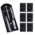 6 Sets Pack Travel Manicure Set Professional Nail Clipper Kit-5 Pieces Stainless Steel Manicure Kit, Women Men Grooming kit With Nail Care Tools Beauty Scissors Tweezers (Silver Black)