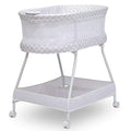 Baby Bassinet with Airflow Mesh Bedside Crib, Vibration Lights & Music, Grey Infinity