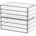 Yieach 2 Pack Acrylic Storage Drawers With 6 Drawers,Stackable Desk Organizer and Makeup Organizer,Large Clear Office Supplies Organizer for Pen,Stationary,Palettes,Arts Craft Organizers and Storage
