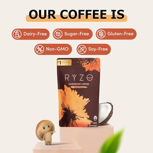 RYZE Organic Mushroom Coffee Starter Kit - Medium Roast, Pack of 2