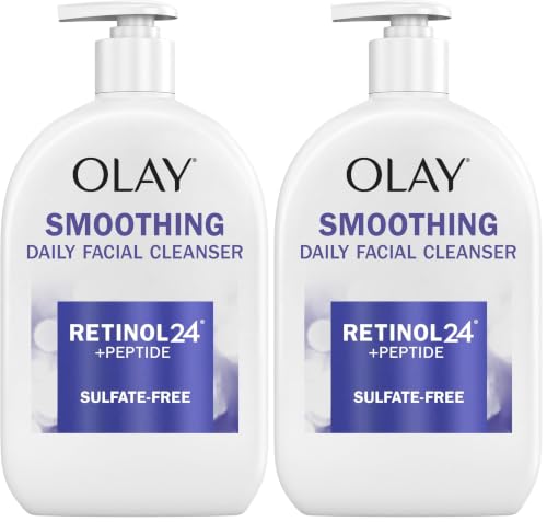 Olay Daily Facial Cleanser with Retinol & Peptides - 16 Oz Pack of 2