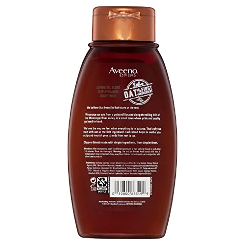 Aveeno Almond & Avocado Oil Conditioner for Thick Curly Coarse Hair - Sulfate-Free, Deep Hydrating, 12 Fl Oz - Conditioner
