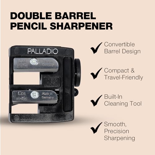 3 Pack Cosmetic Pencil Sharpener with Cover – Stainless Steel Blades for Lip, Eyeliner & Brow Pencils