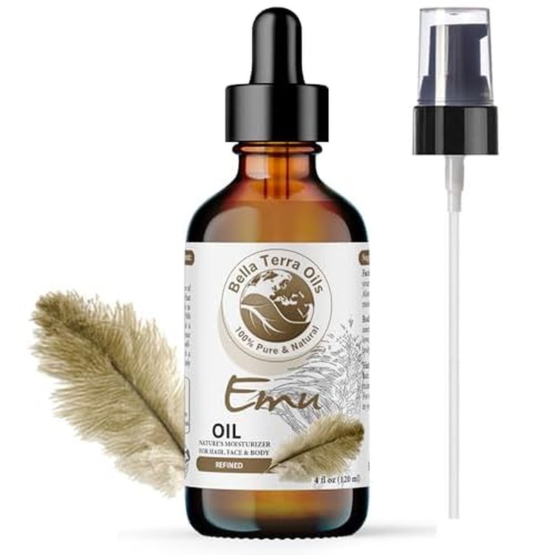 Bella Terra Oils - Emu Oil 4oz - The Ultimate Australian Emu Elixir, Packed with Essential Fatty Acids and Vitamins, Timeless Beauty's Secret Ingredient