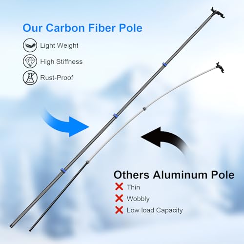 DOBEN 24FT Carbon Fiber Telescoping Christmas Light Hanging Pole – Lightweight & Durable