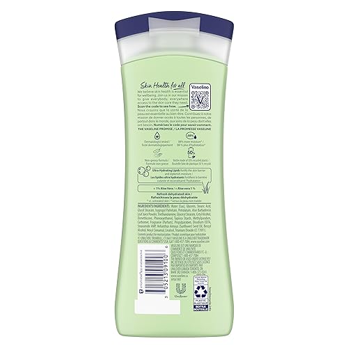 Vaseline Intensive Care Hand and Body Lotion For Dehydrated Skin Soothing Hydration Dry Skin Lotion with Aloe Vera Extract & Ultra-Hydrating Lipids 10 oz