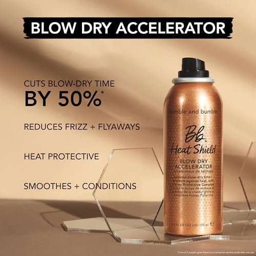 Bumble and bumble. Heat Shield Blow Dry Accelerator Hair Mist | Anti Frizz, Heat Protection, Reduce Blow Dry Time, Color Safe | Curly, Wavy, Straight, 4.2 Fl Oz