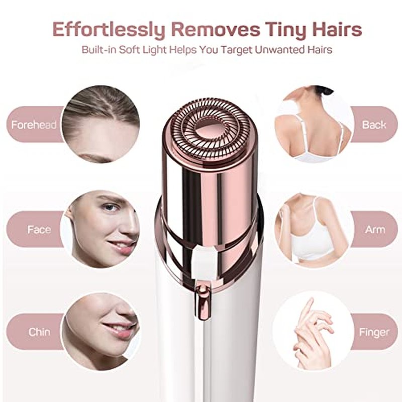 Facial Hair Removal for Women, Gurelax Electric Face Shaver, Painless Facial Hair Remover, Rechargeable Hair Removal Device for Lip, Chin with a Velvet Bag