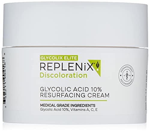 Replenix Glycolic Acid 10% Resurfacing Cream - Hydrating & Light Moisturizer, 1.6 oz, Skin Discoloration Treatment