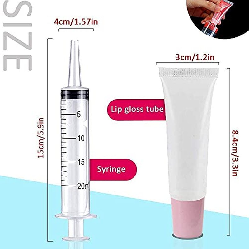 100 PACK 10ml Lip Gloss Tubes with 50 x Pink Caps + 50 x White Caps