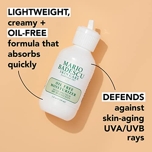 Oil Free SPF 30 Face Moisturizer for Sensitive Skin with Collagen & Green Tea - Lightweight Day Cream