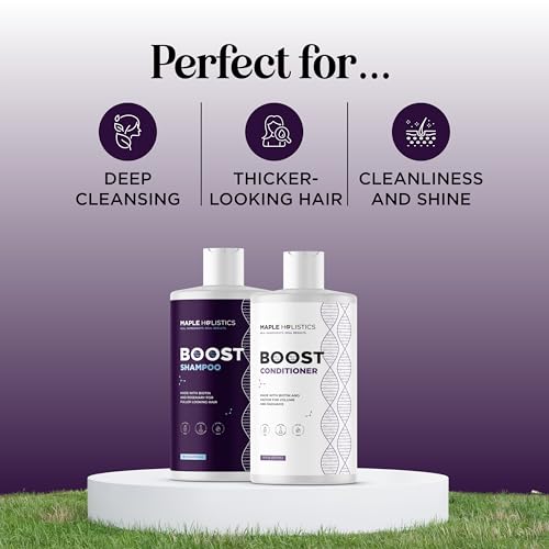 Biotin Shampoo and Conditioner Set for Thinning Hair - Sulfate & Paraben Free, Natural Hair Growth - 16 Fl Oz