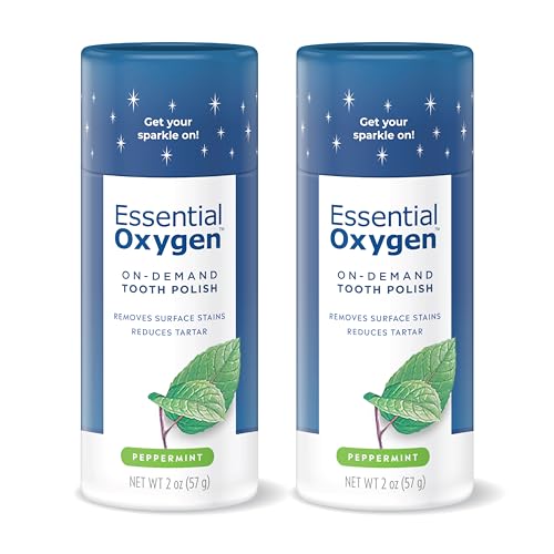 Natural Tooth Polish with Peppermint - Organic Enamel Support, 2 Pack