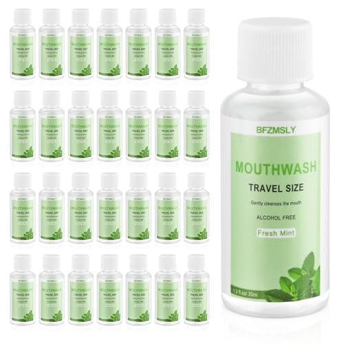 50 Pc TSA-Approved Travel Size Mouthwash - Alcohol-Free Mint Flavor - Leak-Proof Mini Bottles - Variation of THIS listing 50